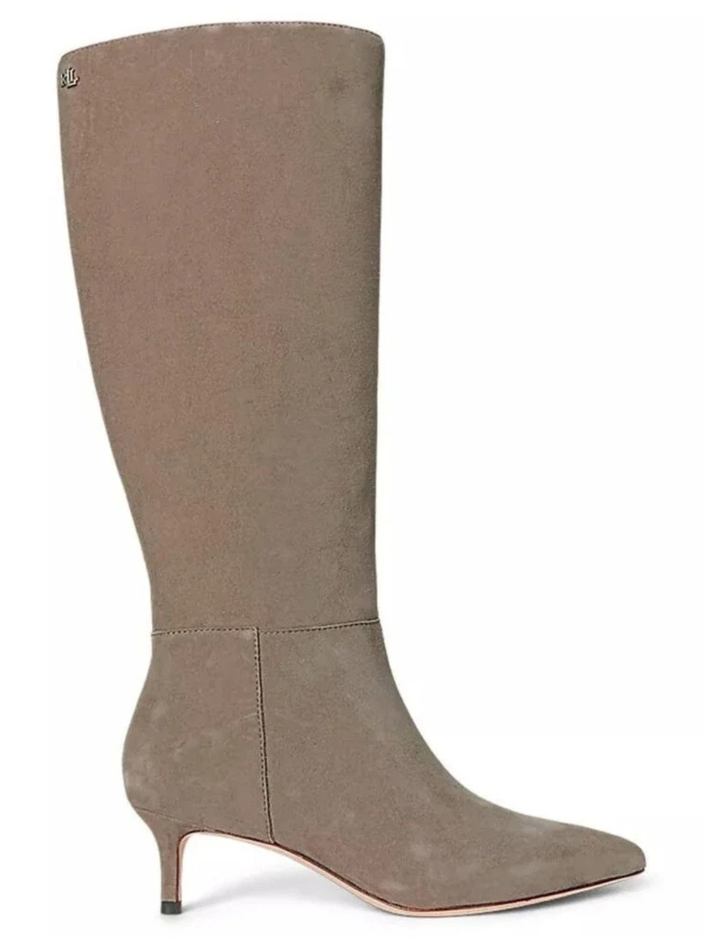 Lauren Ralph Lauren McKay Tall Boots 9.5 B  Taupe Suede Pointed Toe New in Box